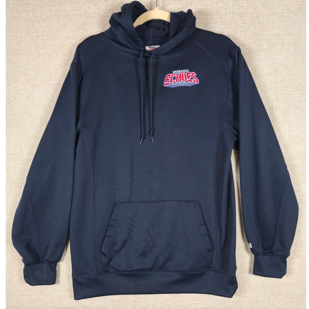 Badger Sport Nebraska Echoes Hoodie‎ Navy Blue Mens S  Athletic Pullover